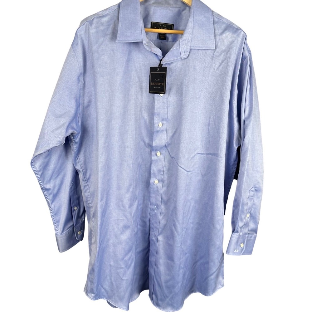 Jos. A. Bank Reserve Mens Light Blue Cotton Dress Shirt 19-34 Custom Fit NWT